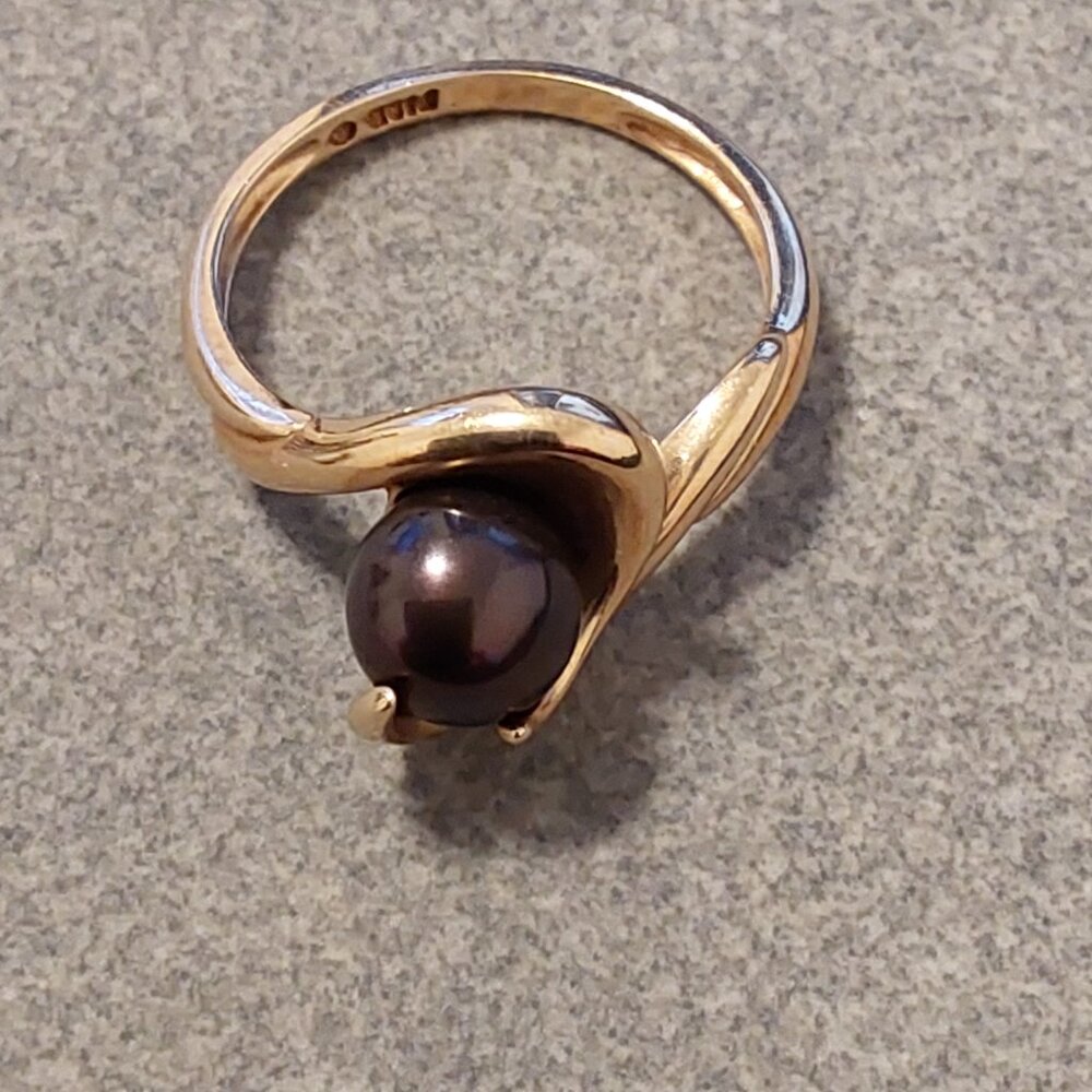 TAHITIAN PEARL14 KT. GOLD RING, VINTAGE 1990 BEAUTIFUL RING - Picture 11 of 15